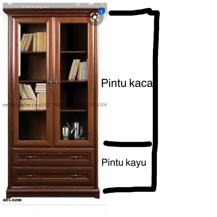 Detail Rak Buku Pintu Kaca Nomer 20