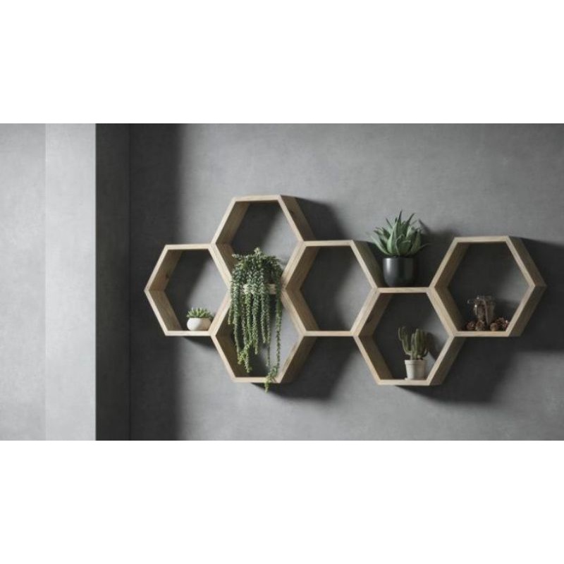 Detail Rak Dinding Hexagonal Nomer 50