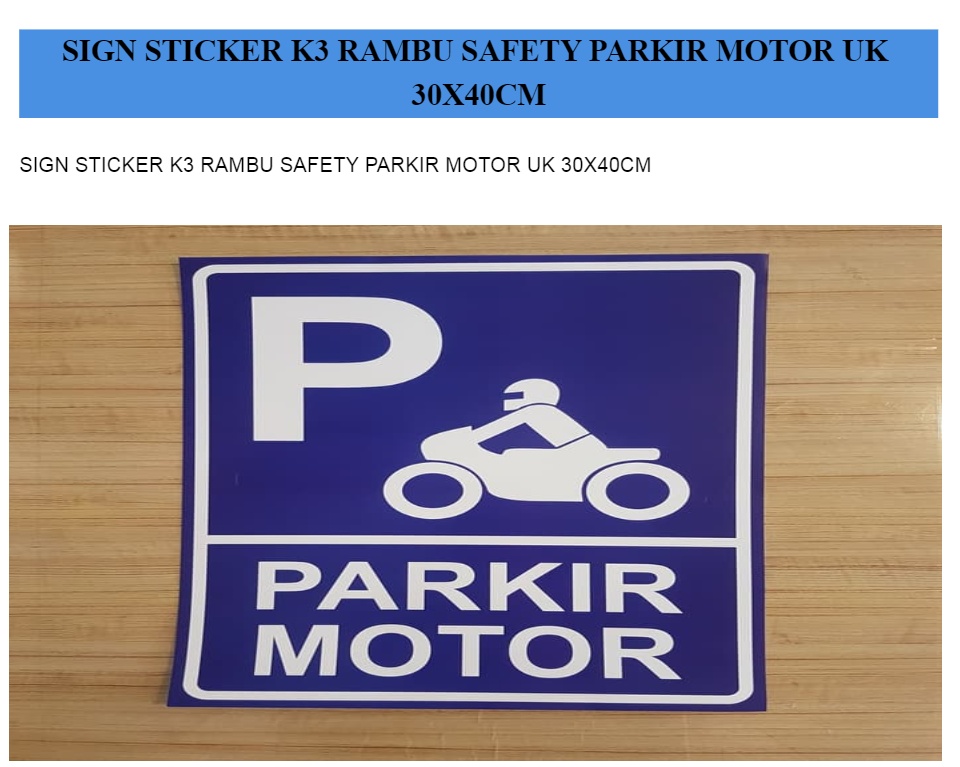 Detail Rambu Parkir Motor Nomer 38