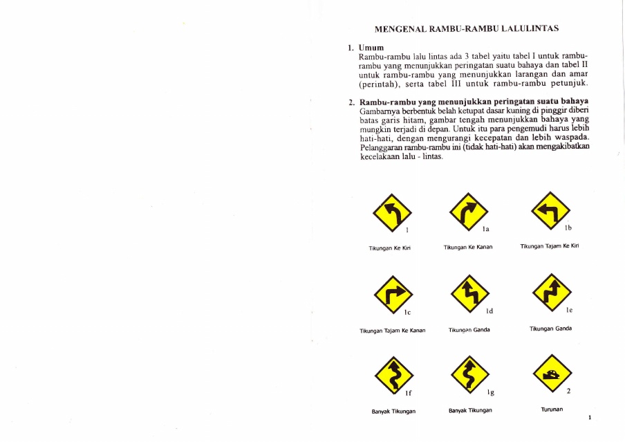 Detail Rambu Tikungan Tajam Nomer 42