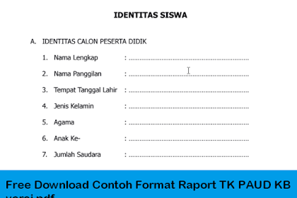 Detail Raport Paud Nomer 14