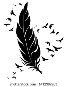 Detail Raven Feather Vector Nomer 17