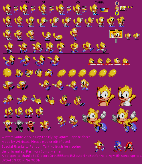 Detail Ray The Flying Squirrel Sprites Nomer 3