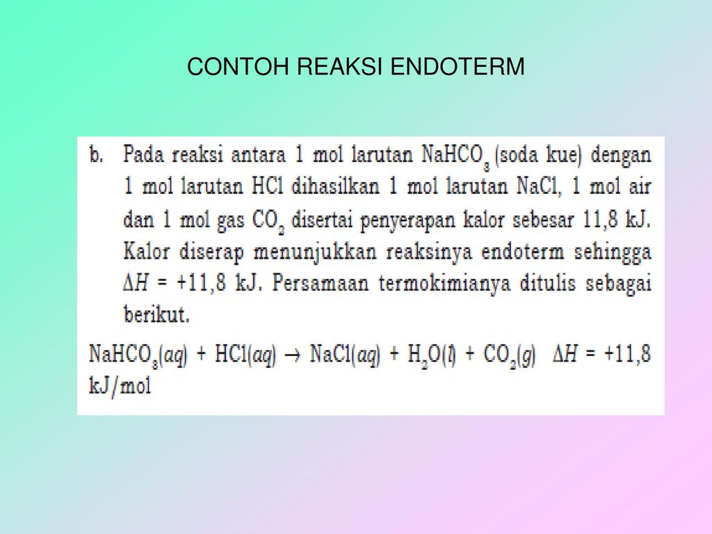 Detail Reaksi Endoterm Contoh Nomer 27