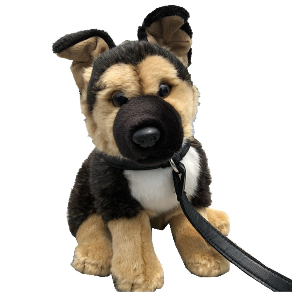 Detail Realistic German Shepherd Plush Toy Nomer 16