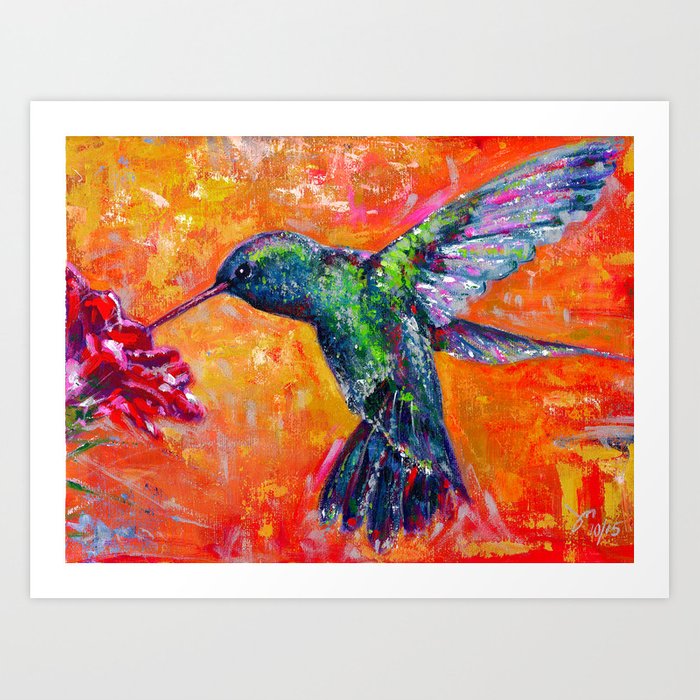 Detail Realistic Hummingbird Painting Nomer 29