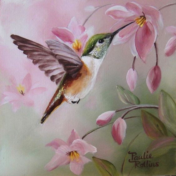 Detail Realistic Hummingbird Painting Nomer 8