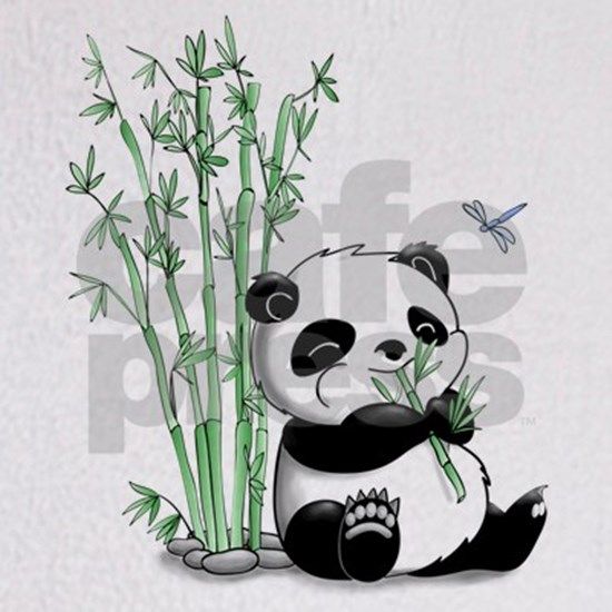 Detail Realistic Panda With Bamboo Drawing Nomer 6