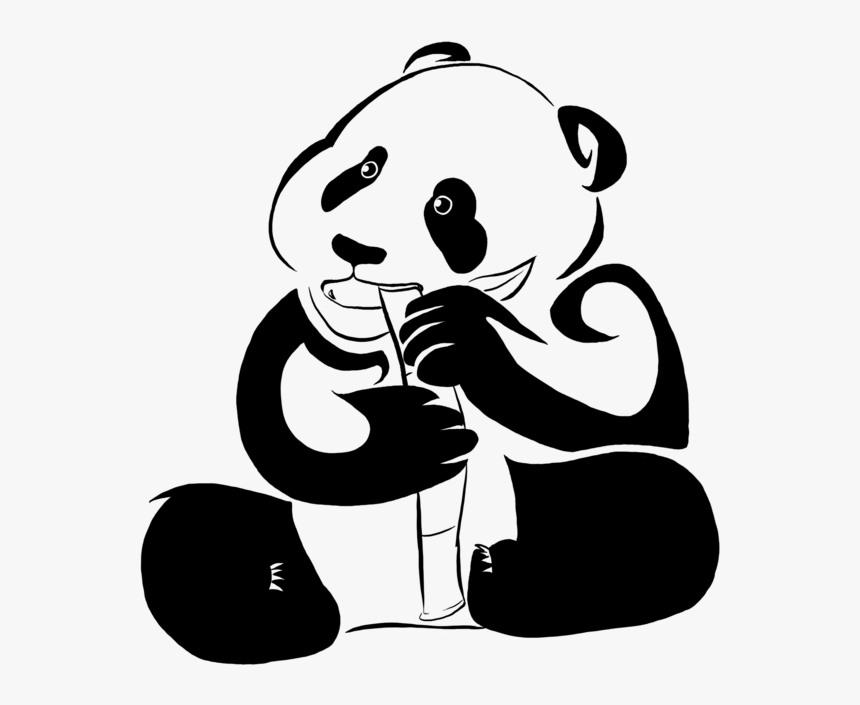 Detail Realistic Panda With Bamboo Drawing Nomer 55