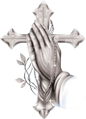 Detail Realistic Praying Hands With Cross Nomer 2