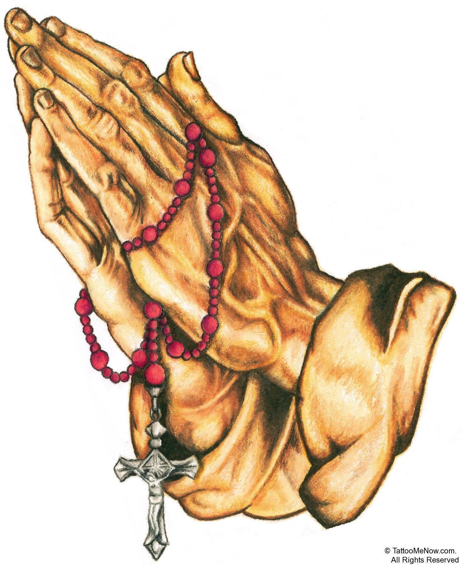 Detail Realistic Praying Hands With Cross Nomer 39