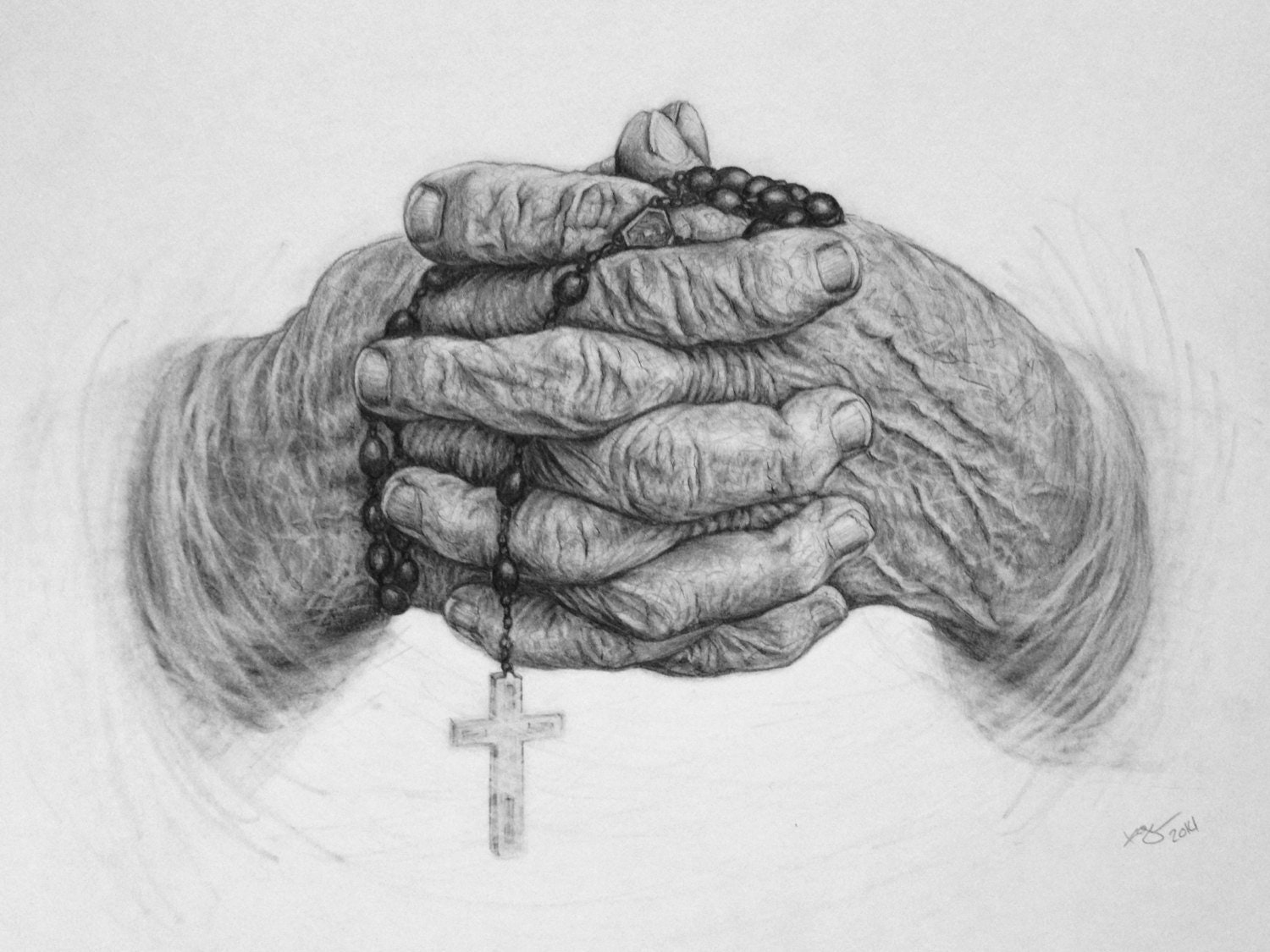 Detail Realistic Praying Hands With Cross Nomer 41