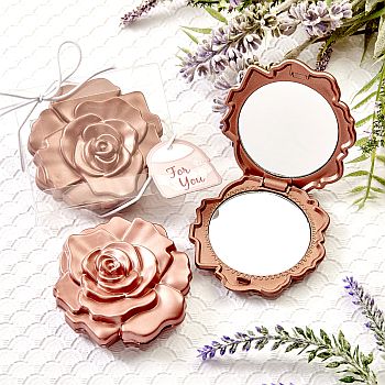 Realistic Rose Design Mirror Compacts - KibrisPDR