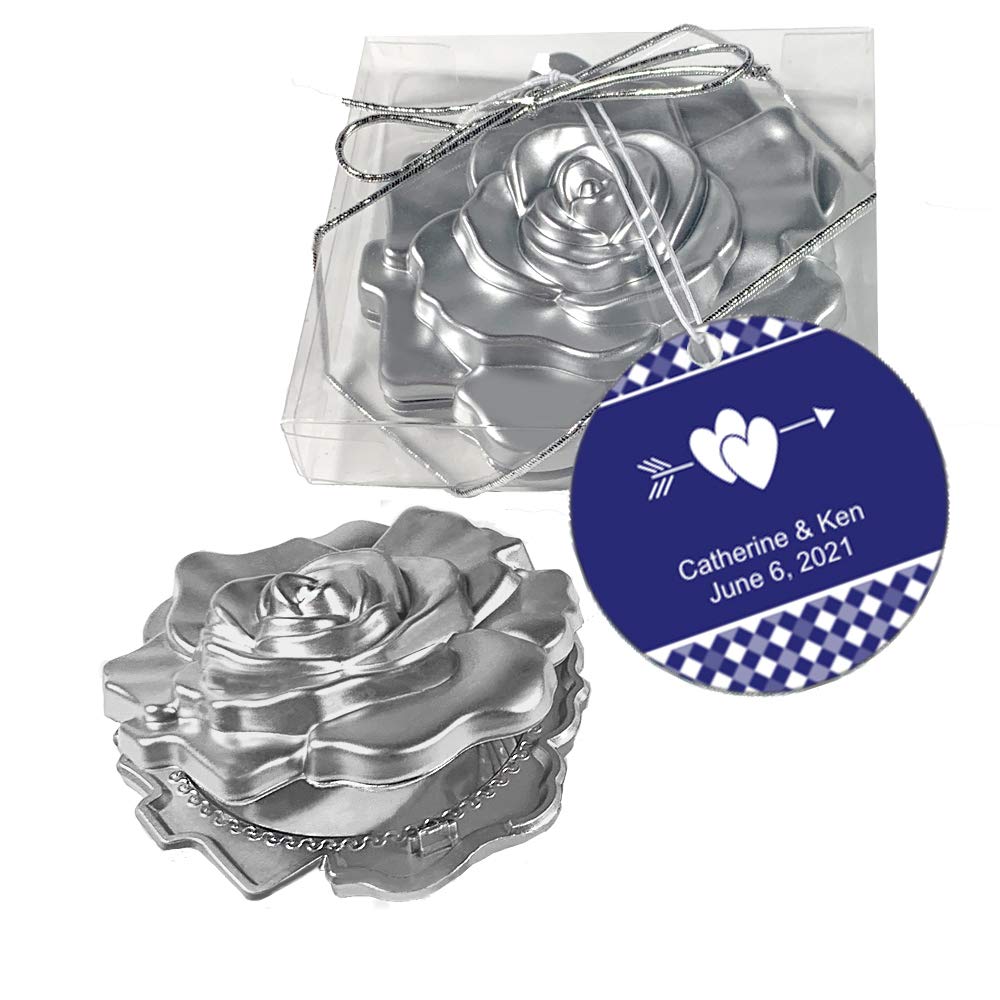 Detail Realistic Rose Design Mirror Compacts Nomer 18