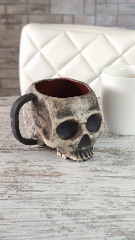 Detail Realistic Skull Coffee Mug Nomer 17