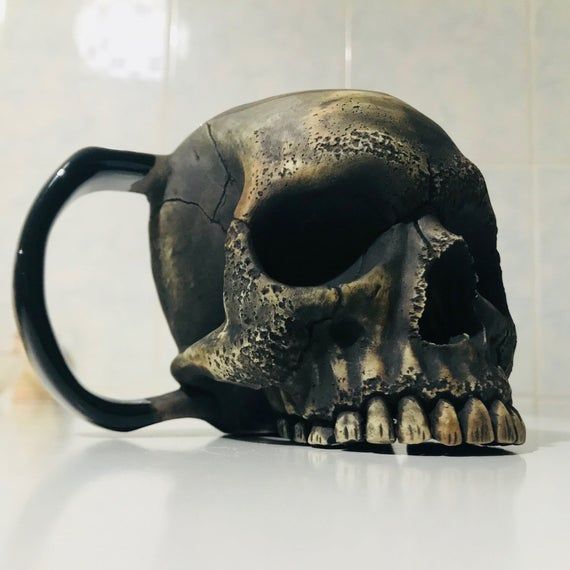 Detail Realistic Skull Coffee Mug Nomer 4