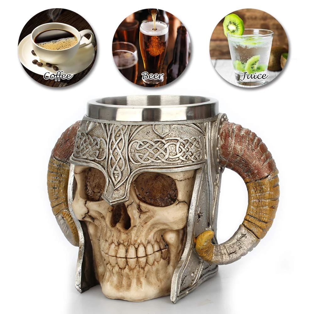 Detail Realistic Skull Coffee Mug Nomer 29