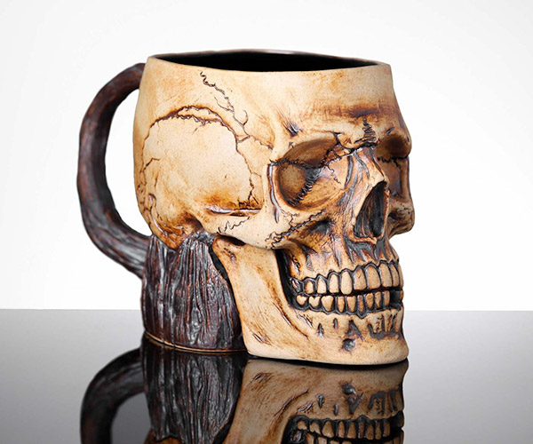 Detail Realistic Skull Coffee Mug Nomer 44