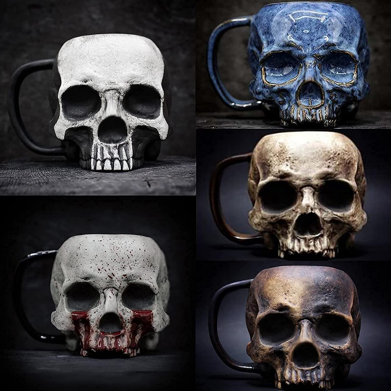 Detail Realistic Skull Coffee Mug Nomer 52