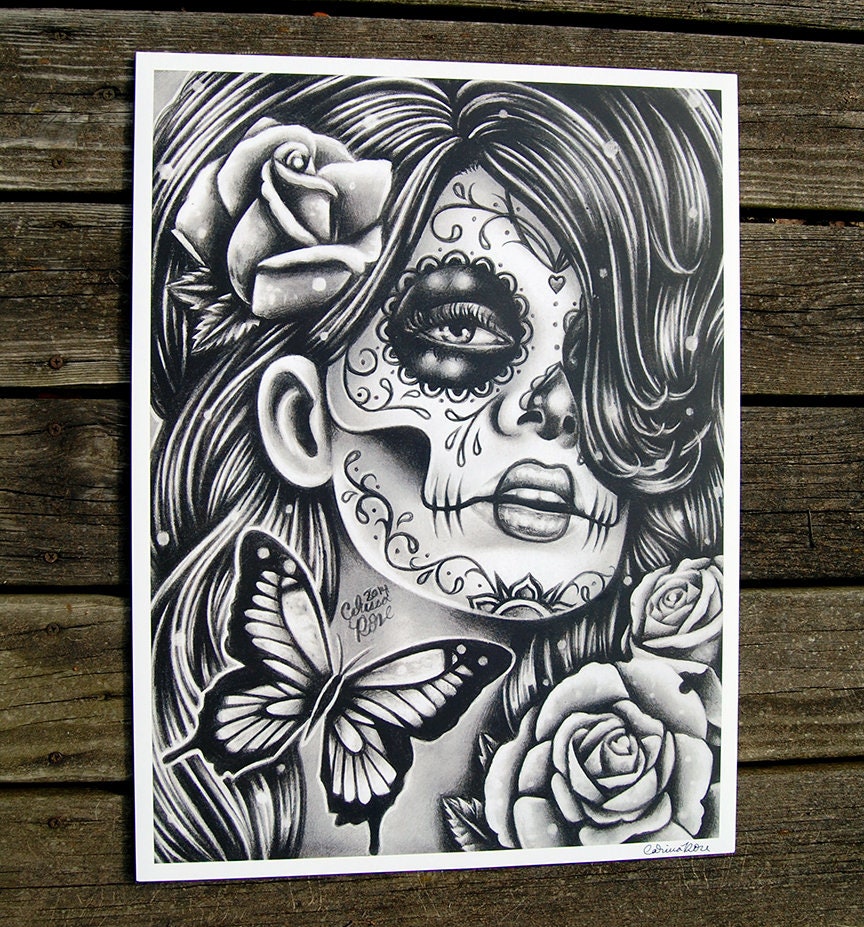 Detail Realistic Sugar Skull Pin Up Nomer 20