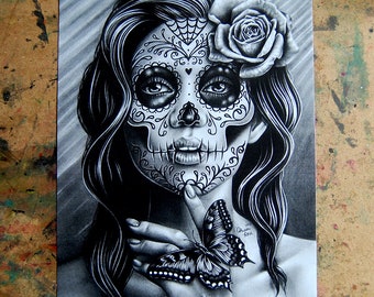 Detail Realistic Sugar Skull Pin Up Nomer 37