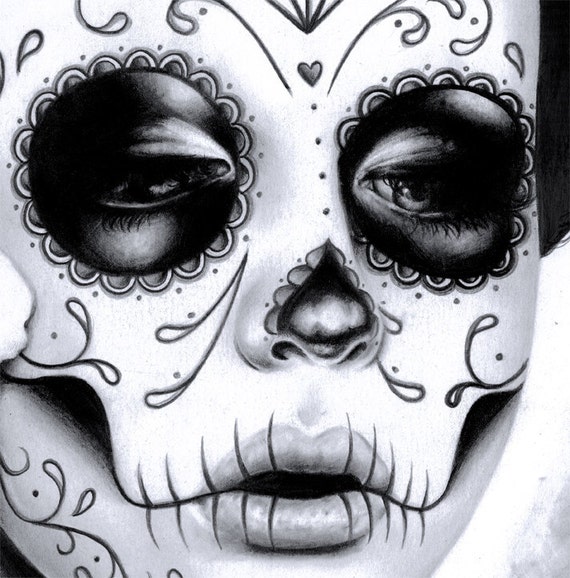 Detail Realistic Sugar Skull Pin Up Nomer 38