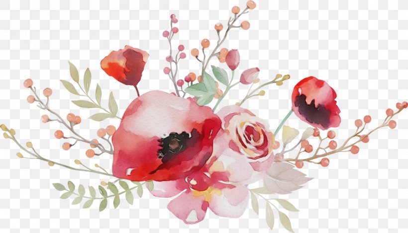 Detail Red Flower Watercolor Png Nomer 16