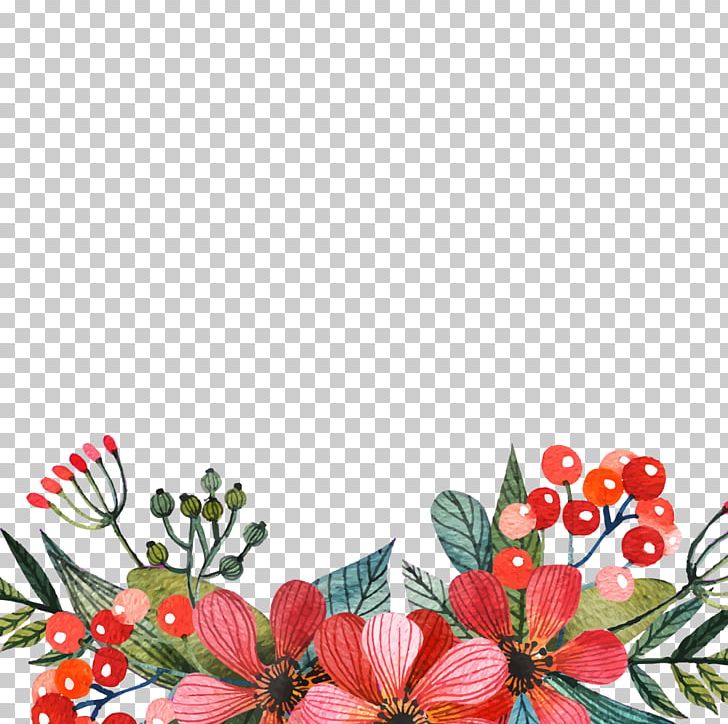 Detail Red Flower Watercolor Png Nomer 28