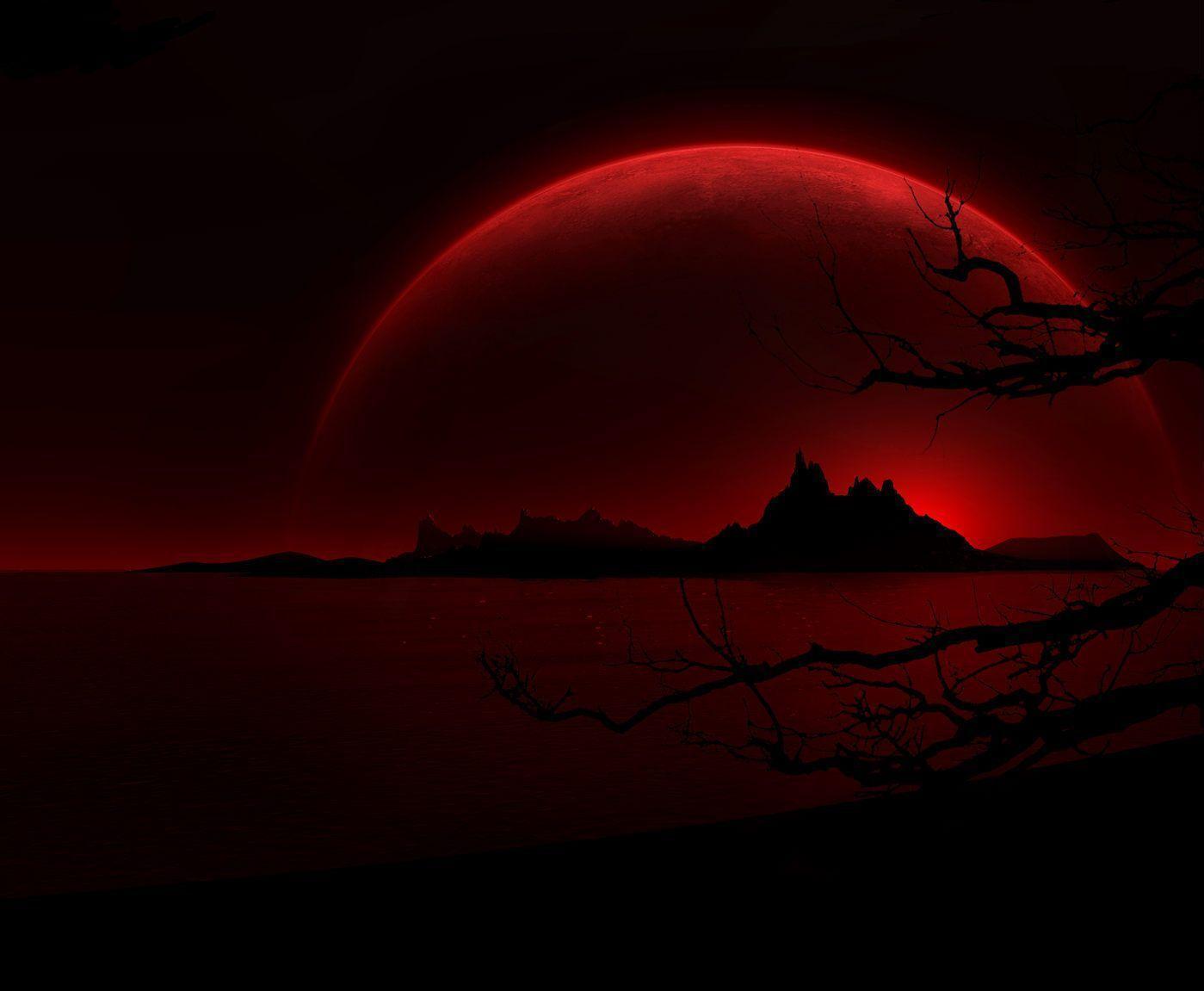 Detail Red Moon Wallpaper Nomer 7