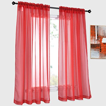 Detail Red Transparent Curtains Nomer 31