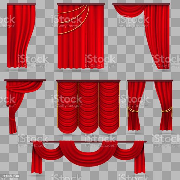 Detail Red Transparent Curtains Nomer 52