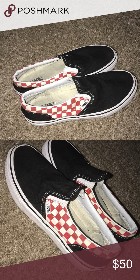 Detail Red Vans With Checkers Nomer 47