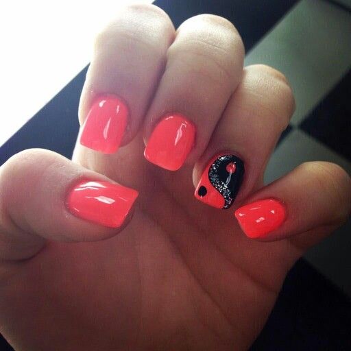 Detail Red Yin Yang Nails Nomer 2
