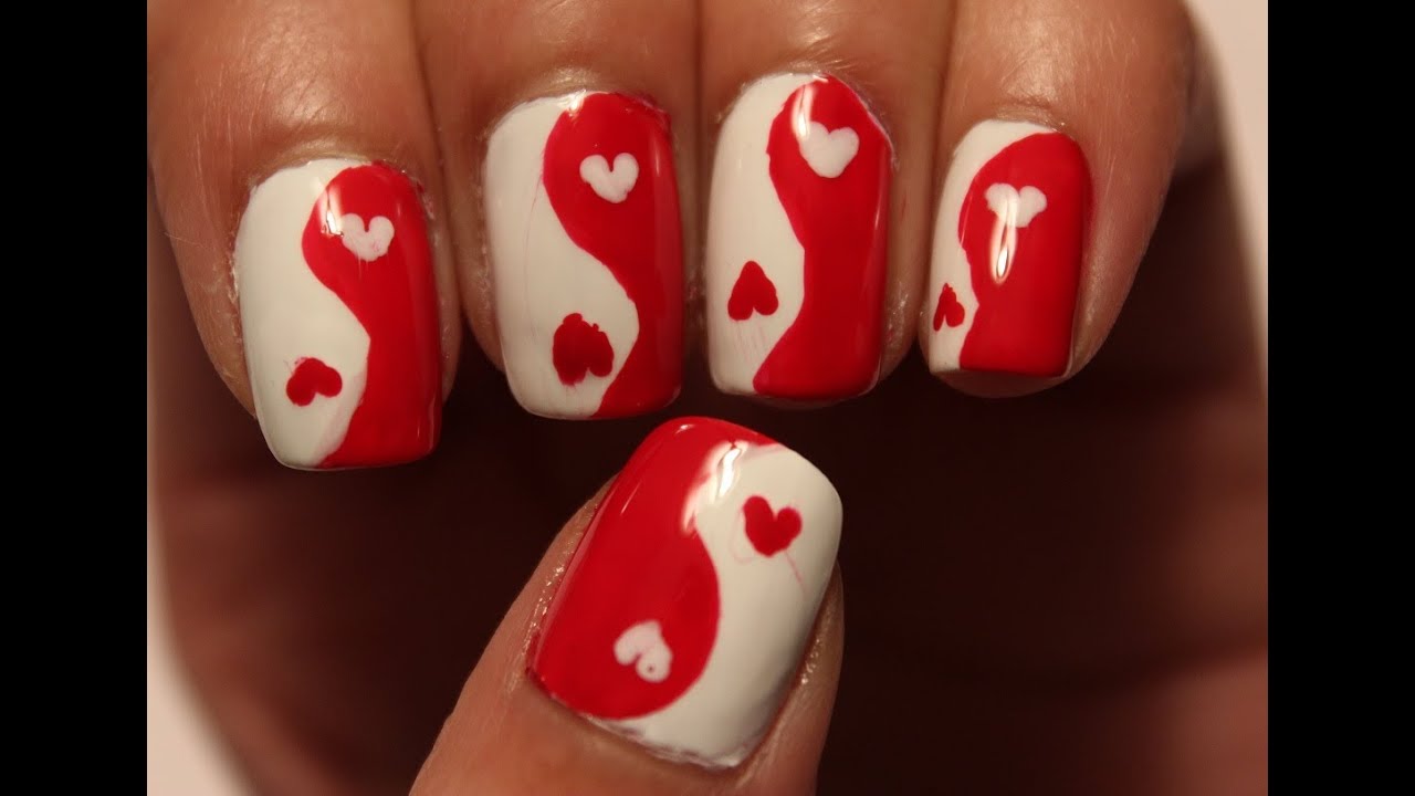 Detail Red Yin Yang Nails Nomer 13
