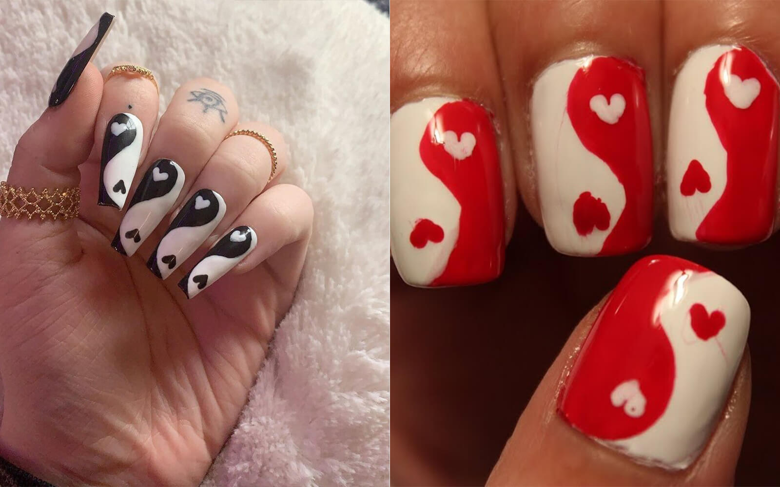 Detail Red Yin Yang Nails Nomer 14