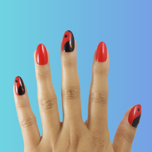 Detail Red Yin Yang Nails Nomer 16