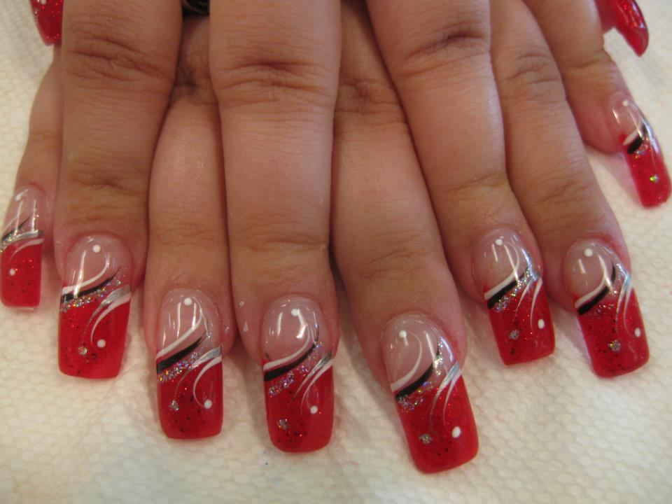 Detail Red Yin Yang Nails Nomer 42