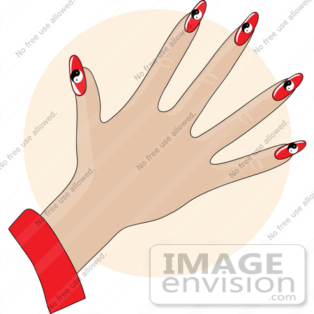 Detail Red Yin Yang Nails Nomer 45