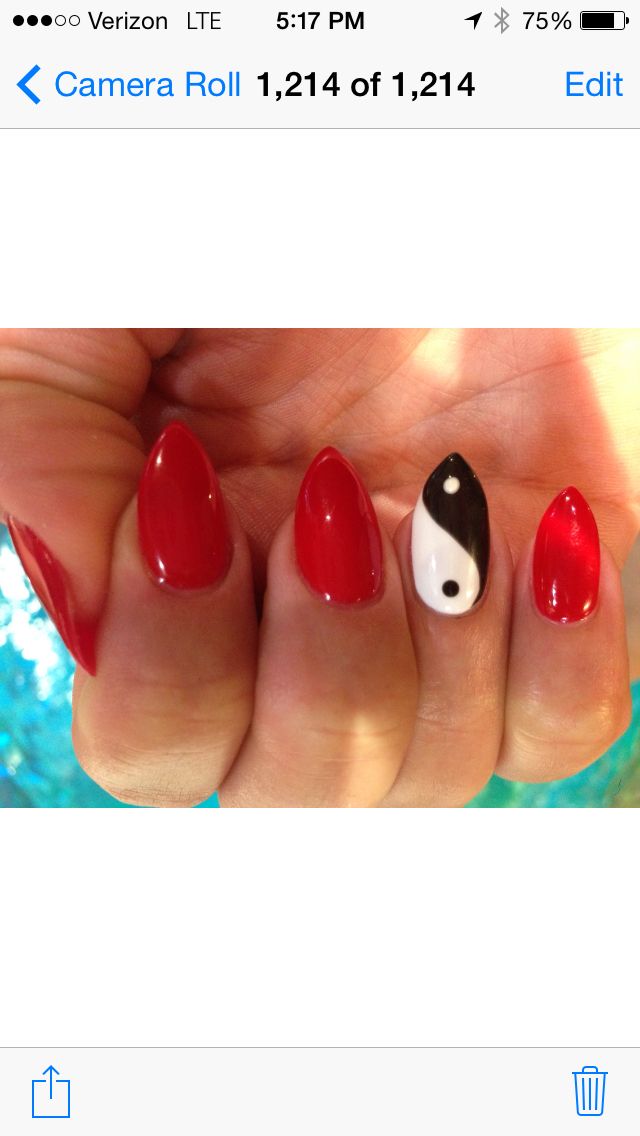 Detail Red Yin Yang Nails Nomer 7