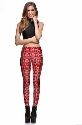 Detail Reindeer Arrow Printed Leggings Nomer 12