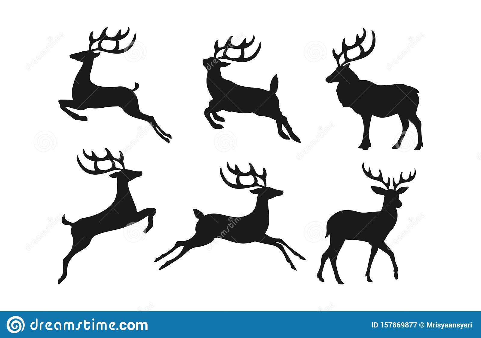 Detail Reindeer Clipart Silhouette Nomer 17