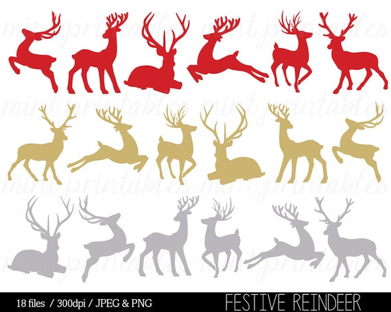 Detail Reindeer Clipart Silhouette Nomer 36