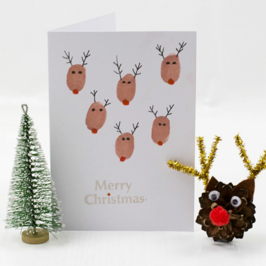 Reindeer Fingerprint Card - KibrisPDR