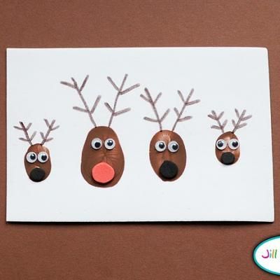 Detail Reindeer Fingerprint Card Nomer 2