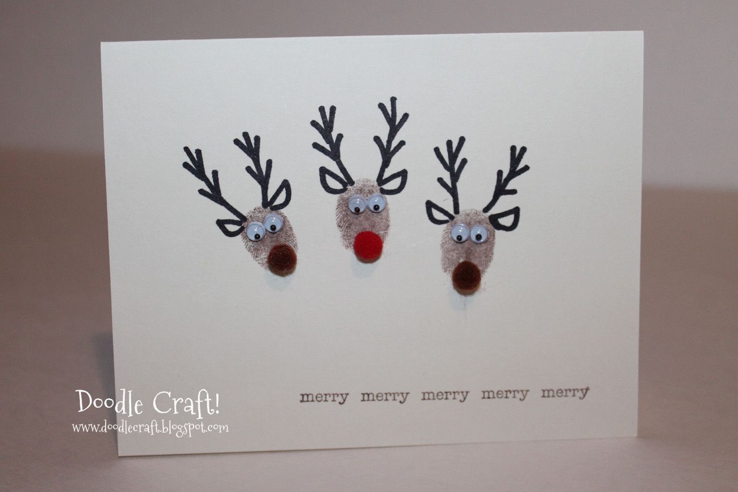 Detail Reindeer Fingerprint Card Nomer 11