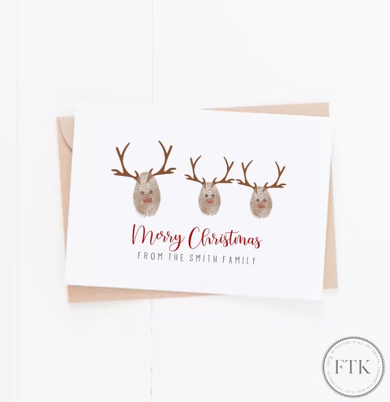 Detail Reindeer Fingerprint Card Nomer 24