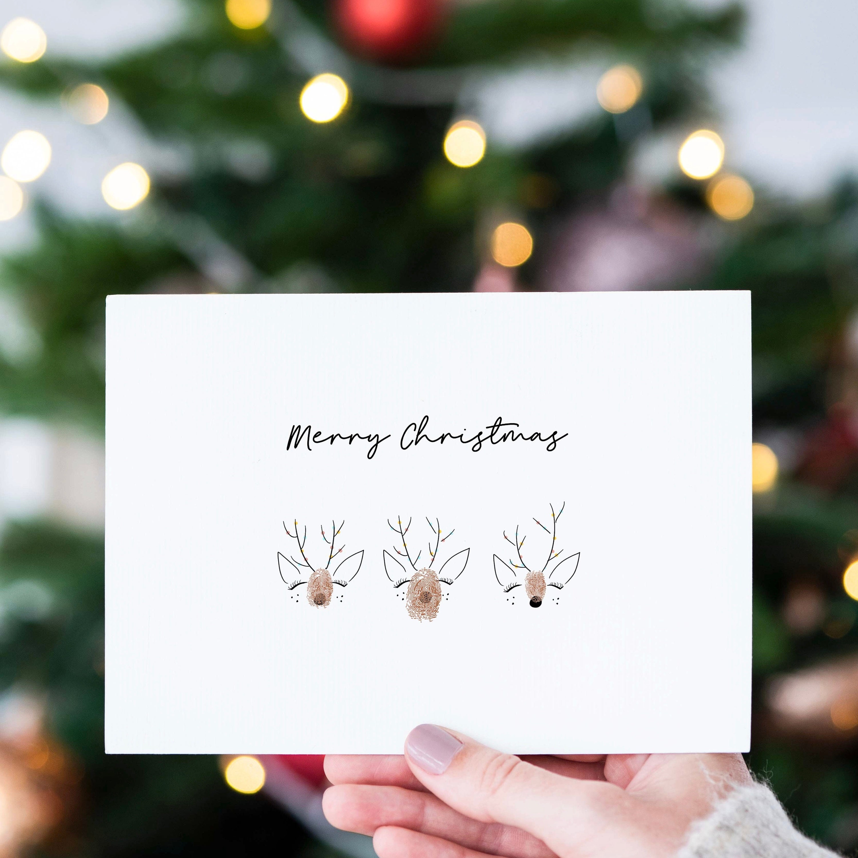 Detail Reindeer Fingerprint Card Nomer 8