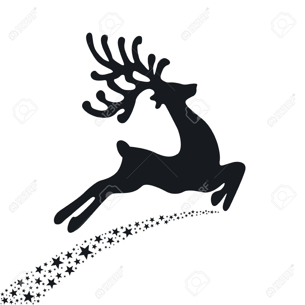 Detail Reindeer Flying Clipart Nomer 24