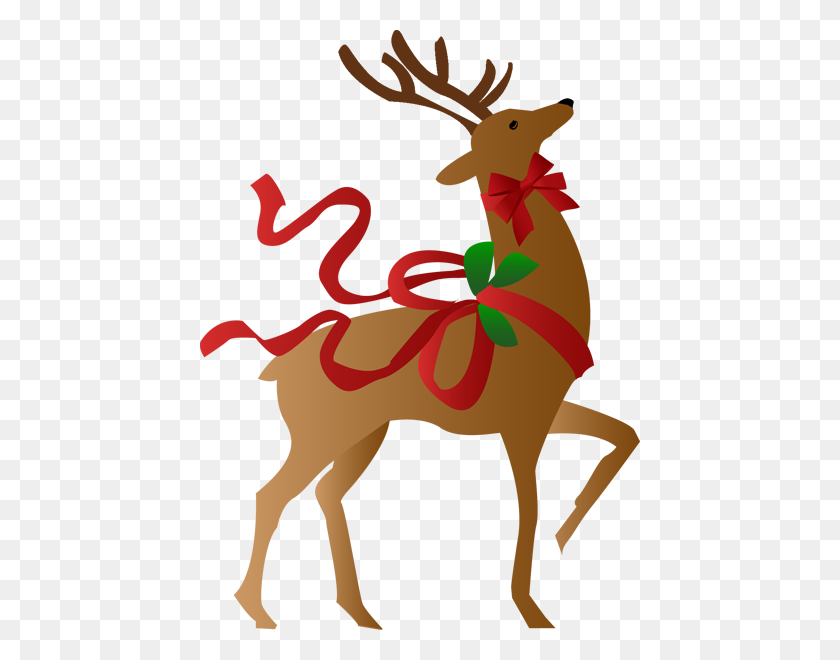 Detail Reindeer Flying Clipart Nomer 48