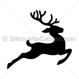 Reindeer Flying Silhouette - KibrisPDR